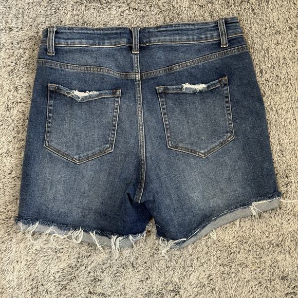 Lot of 3 Pairs Zenana Denim Hi Rise Dark Wash Cutoff Shorts Women's Size XL - Picture 5 of 12